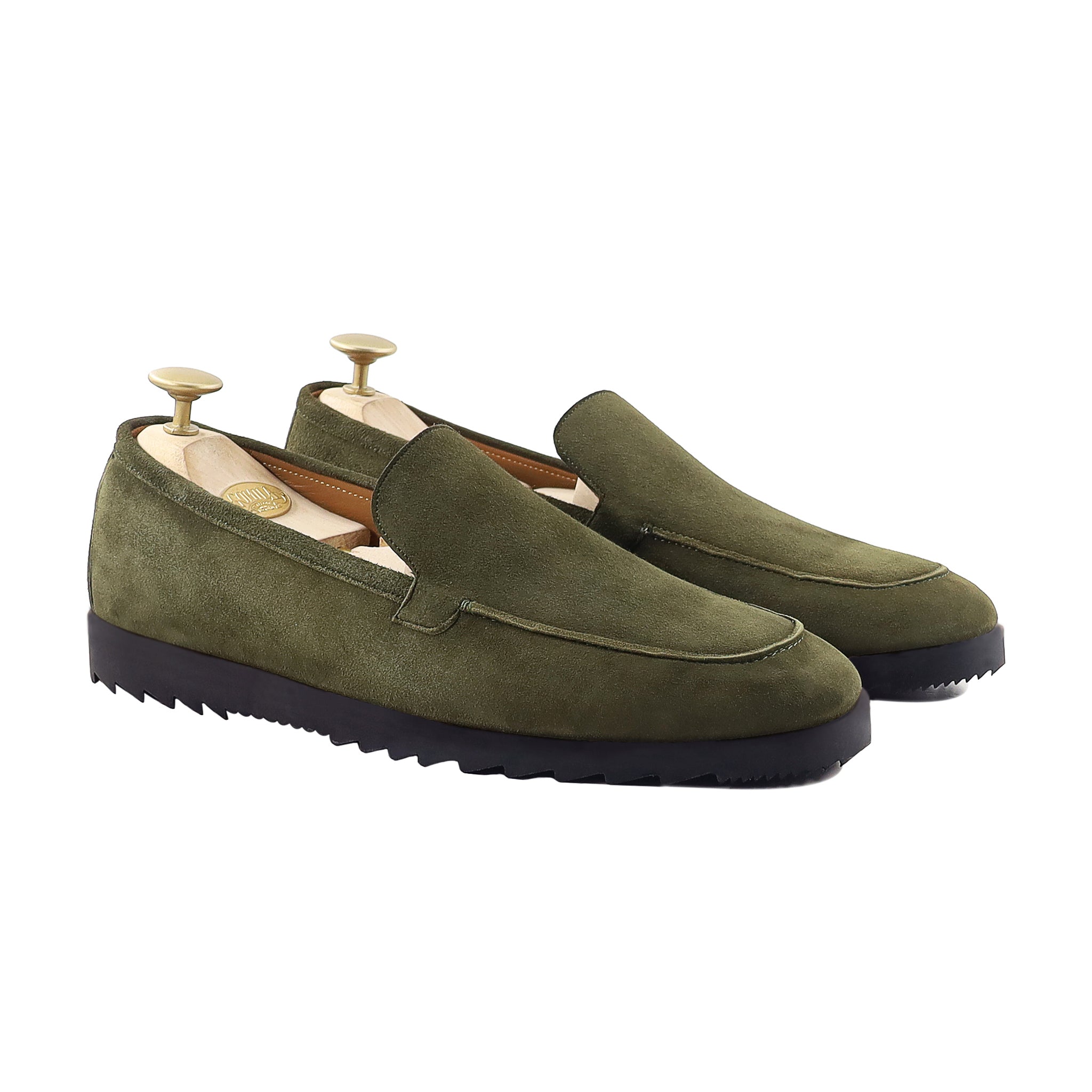 Elbert - Men's Olive Green Suede Loafer