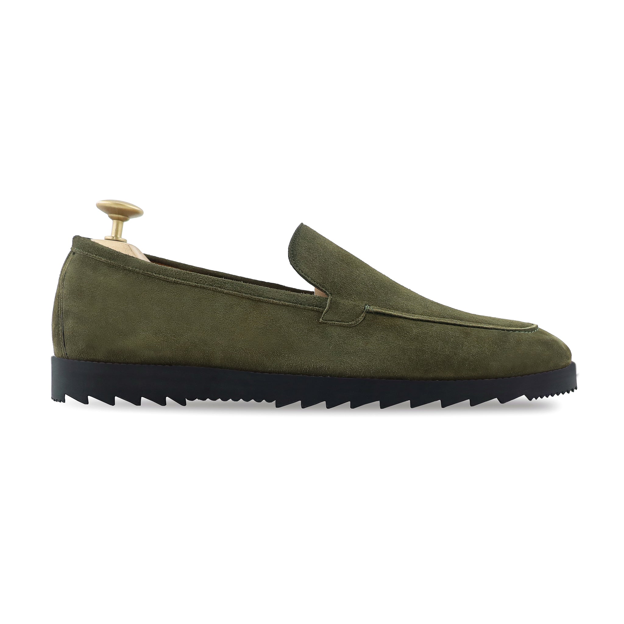 Elbert - Men's Olive Green Suede Loafer