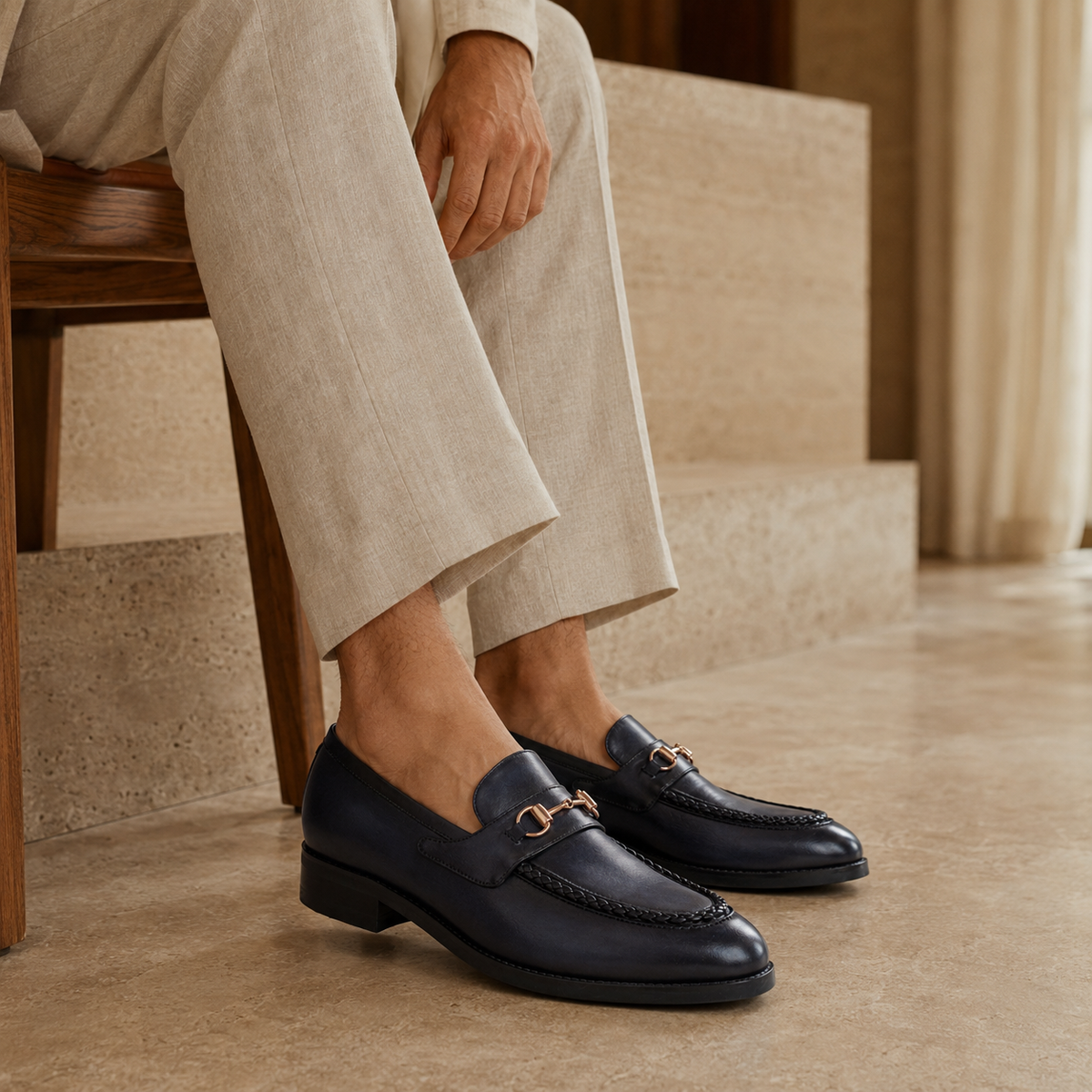 Eric - Men's Midnight Navy Calf Leather Loafer
