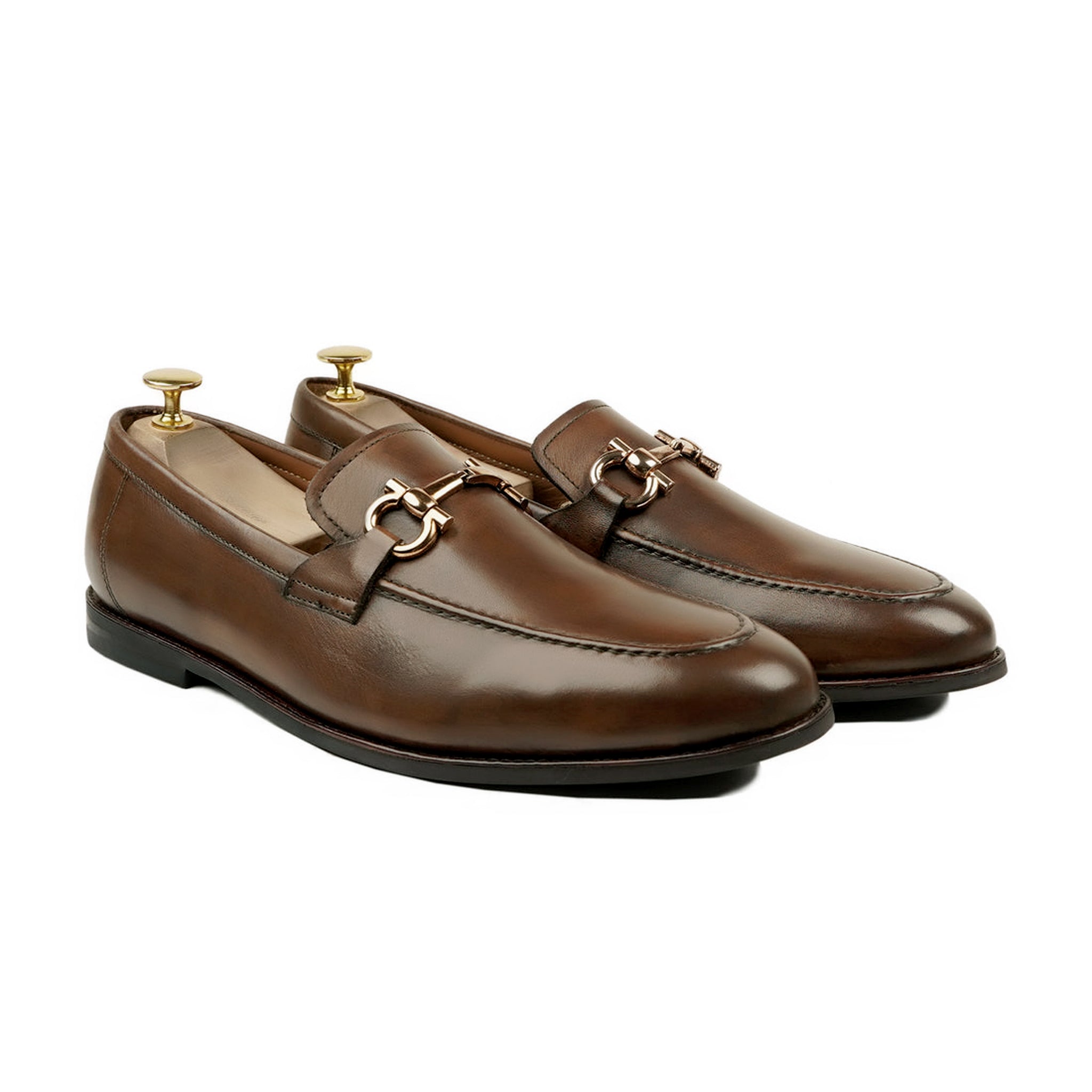 Essen - Men's Brown Patina Calf Leather Loafer