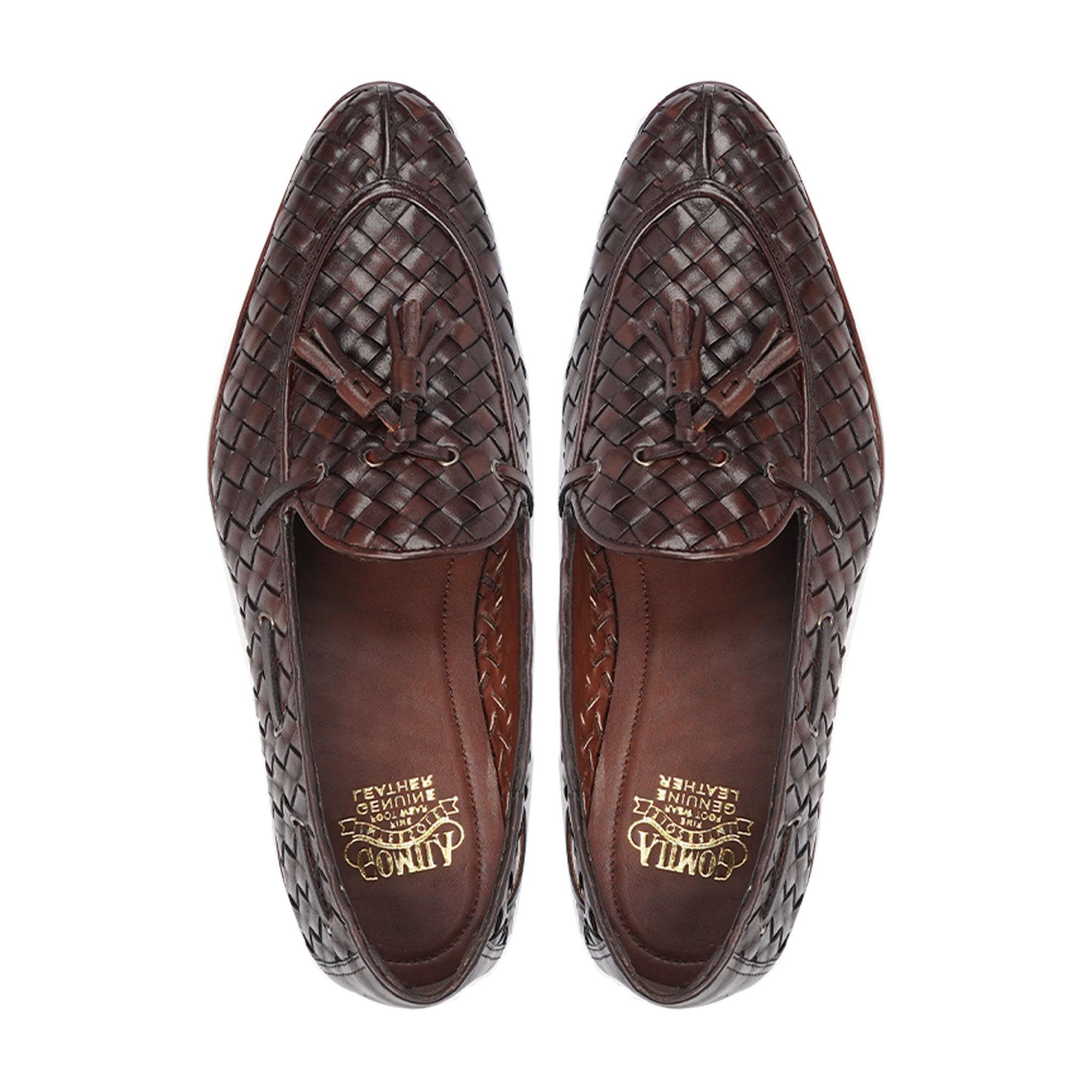 Faenza - Men's Dark Brown Hand Woven Calf Leather Loafer