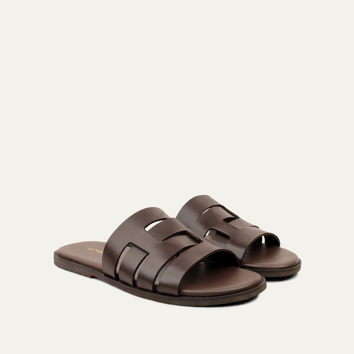 Federico - Men's Dark Brown Calf Leather Slippers