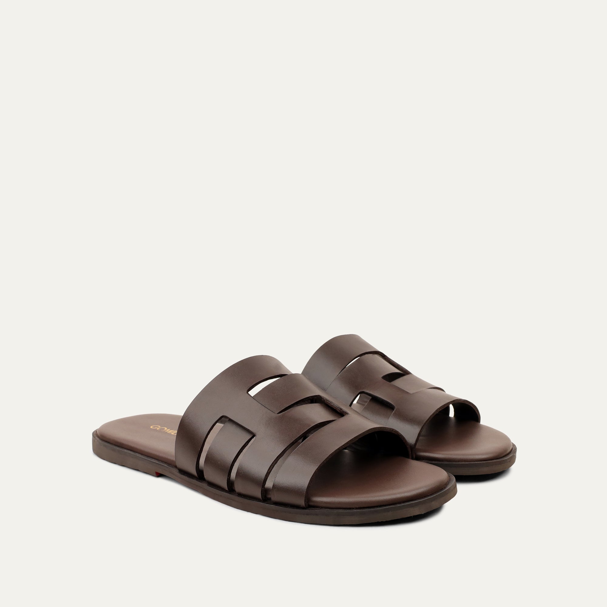 Federico - Men's Dark Brown Calf Leather Slippers
