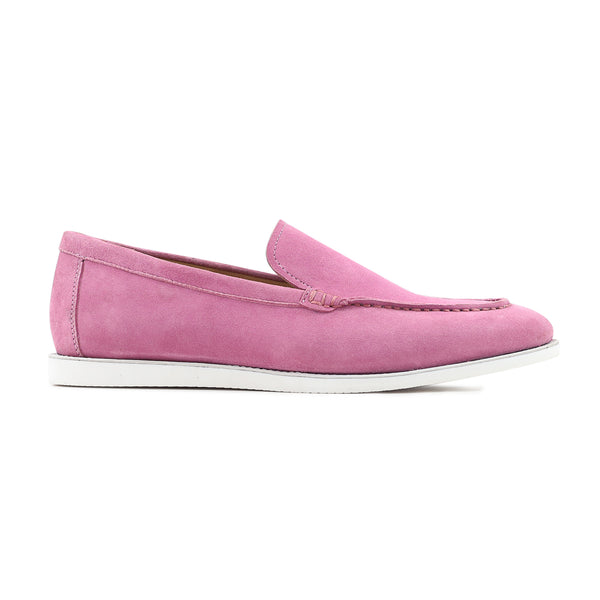 Hackett - Ladies Pink Kid Suede Loafer