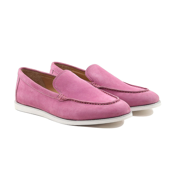 Hackett - Ladies Pink Kid Suede Loafer