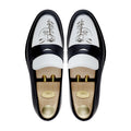 Hobart - Men's Black and White Calf Leather Loafer (Face Edition)