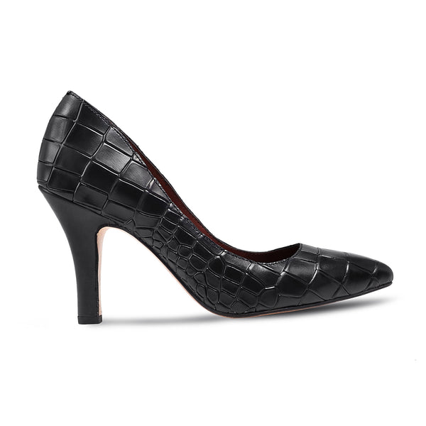 Gresham - Ladies Black Calf Leather Heels