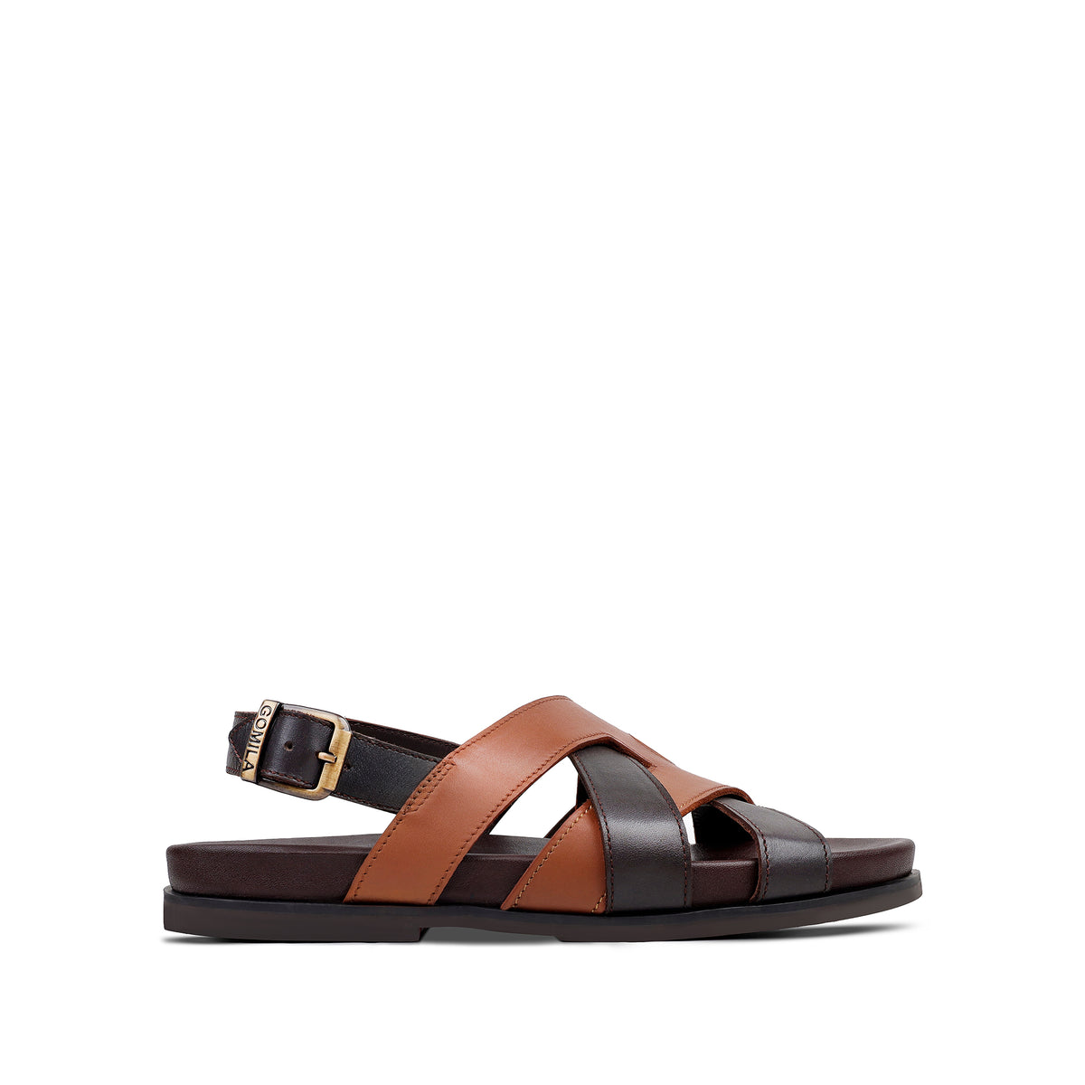 Galo - Men's Dark Brown & Tan Calf Leather Sandal