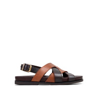 Galo - Men's Dark Brown & Tan Calf Leather Sandal