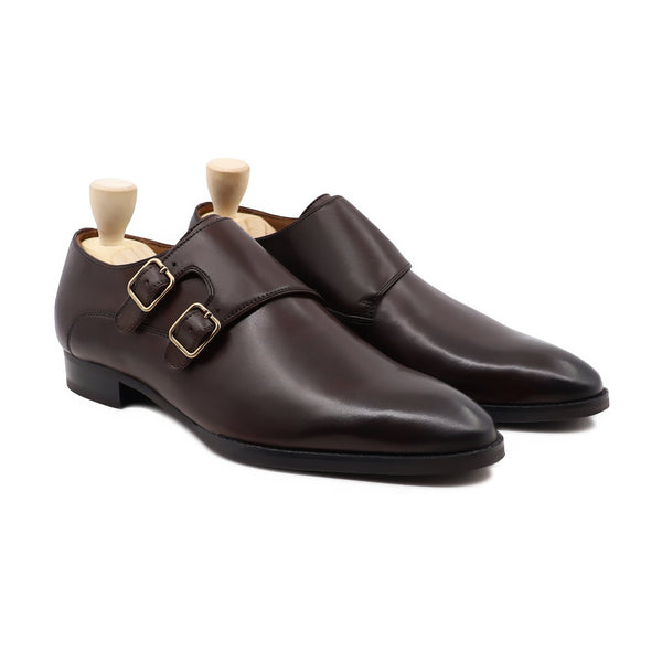 Garda - Men's Dark Brown Calf Leather Double Monkstrap