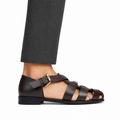 Gaspar - Men's Dark Brown Calf Leather Sandal