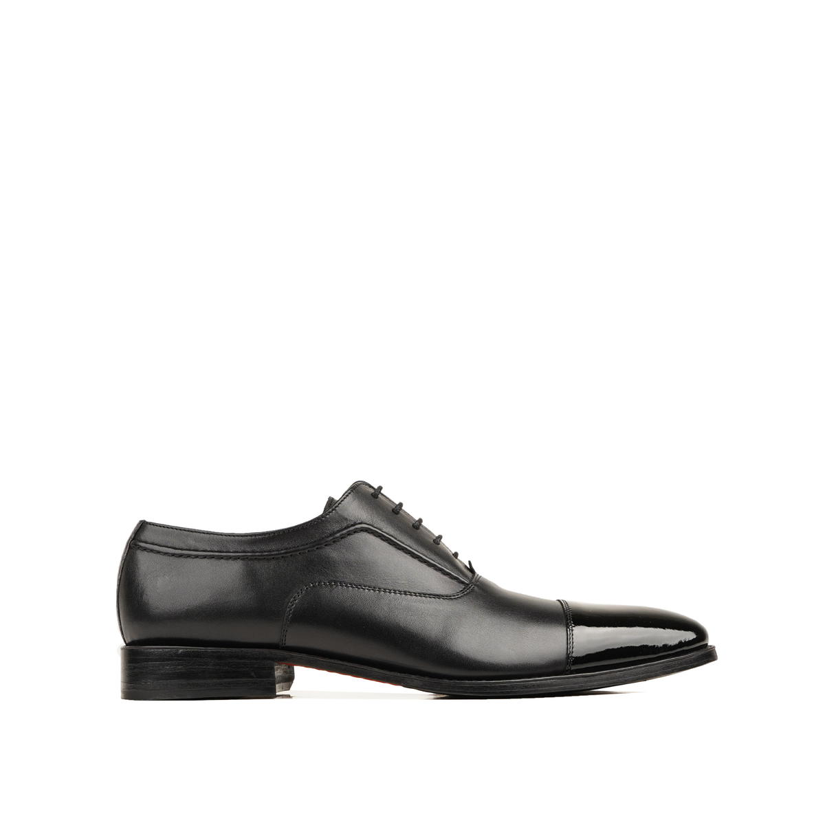 Golsar - Men's Black Calf and Patent Leather Oxford Shoe