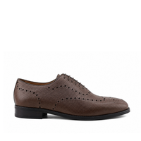 Graz - Men's Brown Pebble Grain Leather Wholecut Shoe