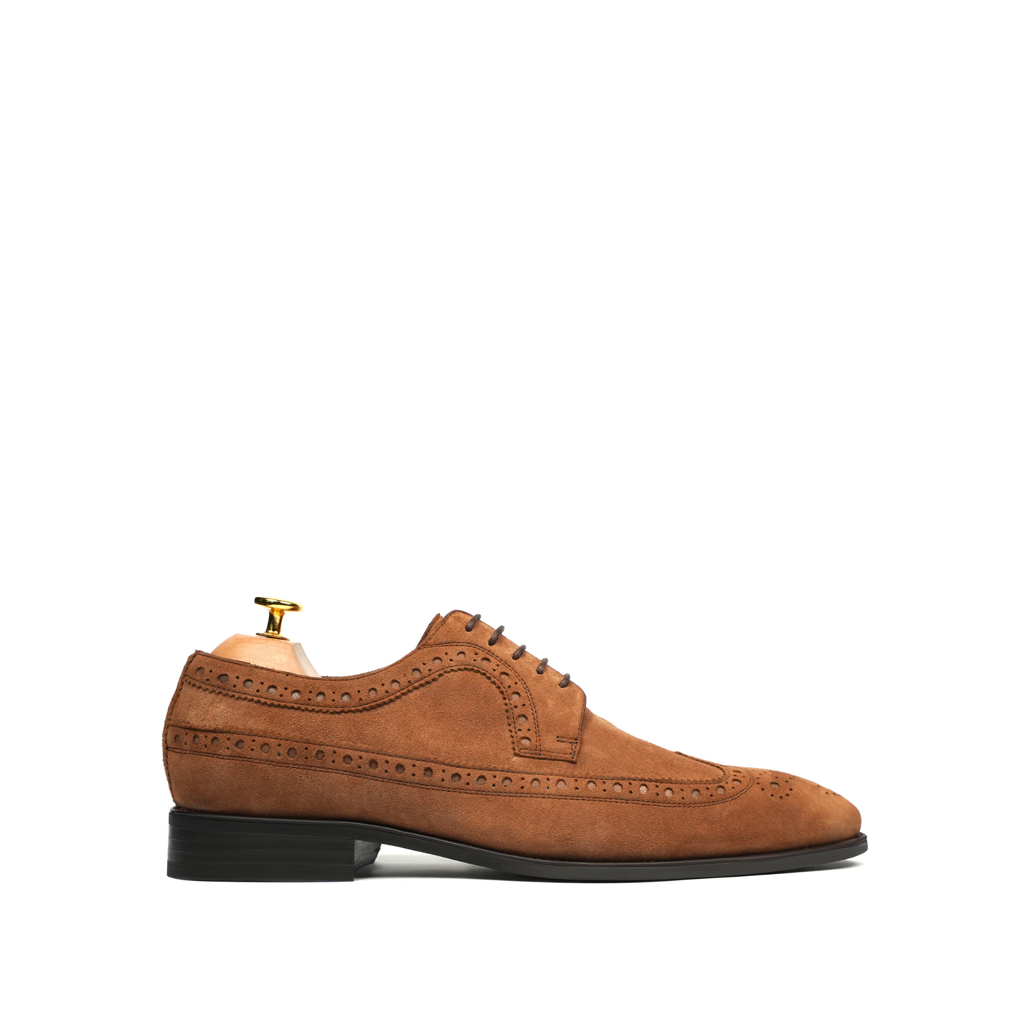 Gusto - Men's Camel Kid Suede Derby Shoe