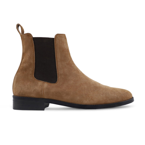 Hajime - Men's Camel Kid Suede Chelsea Boot