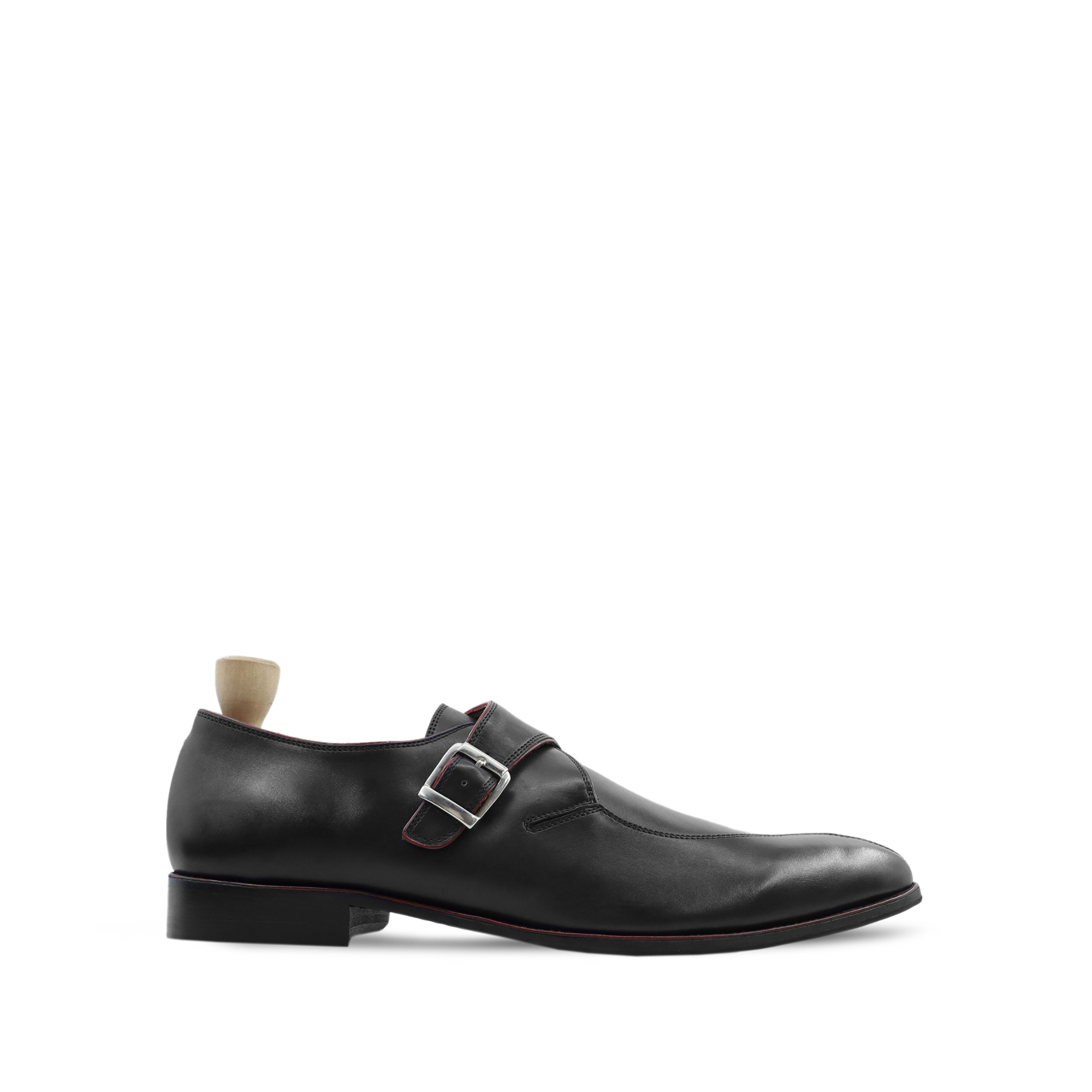 Helsingborg - Men's Black Calf Leather Single Monkstrap