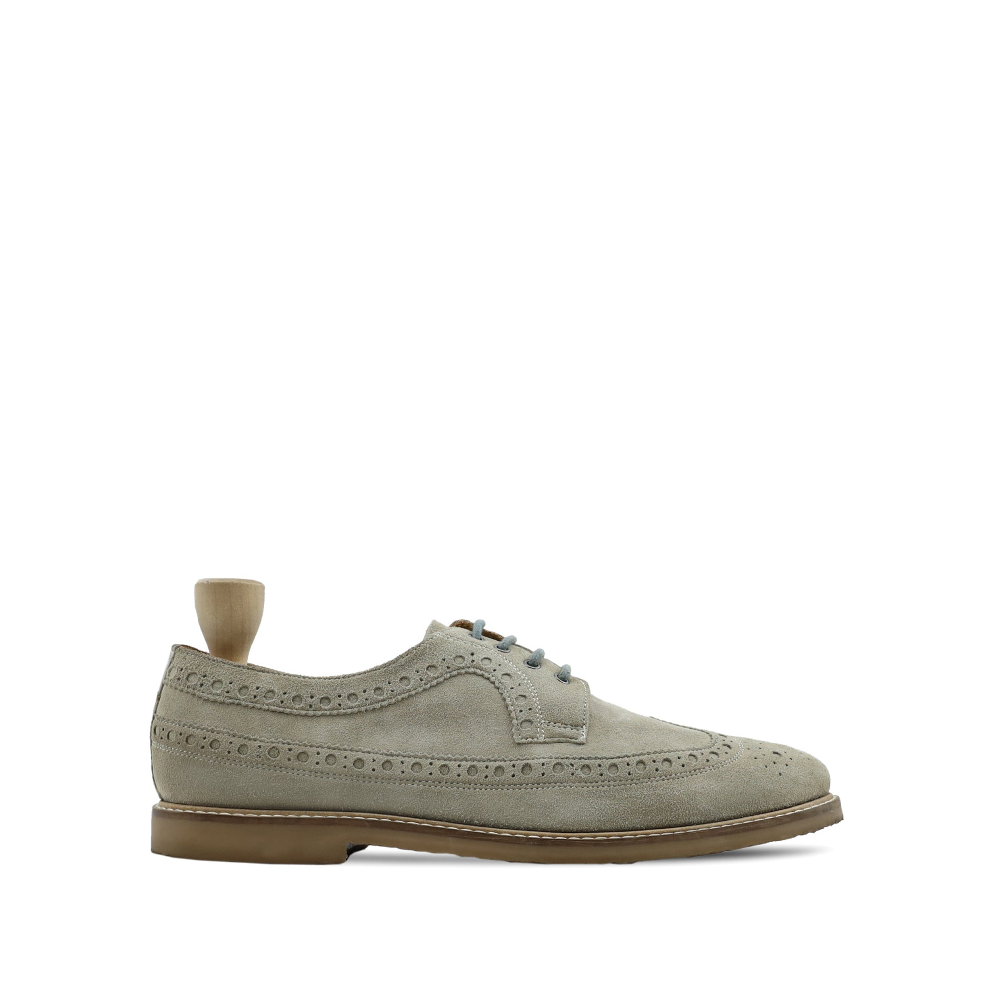 Hemat - Men's Steel Grey Kid Suede Derby Shoe