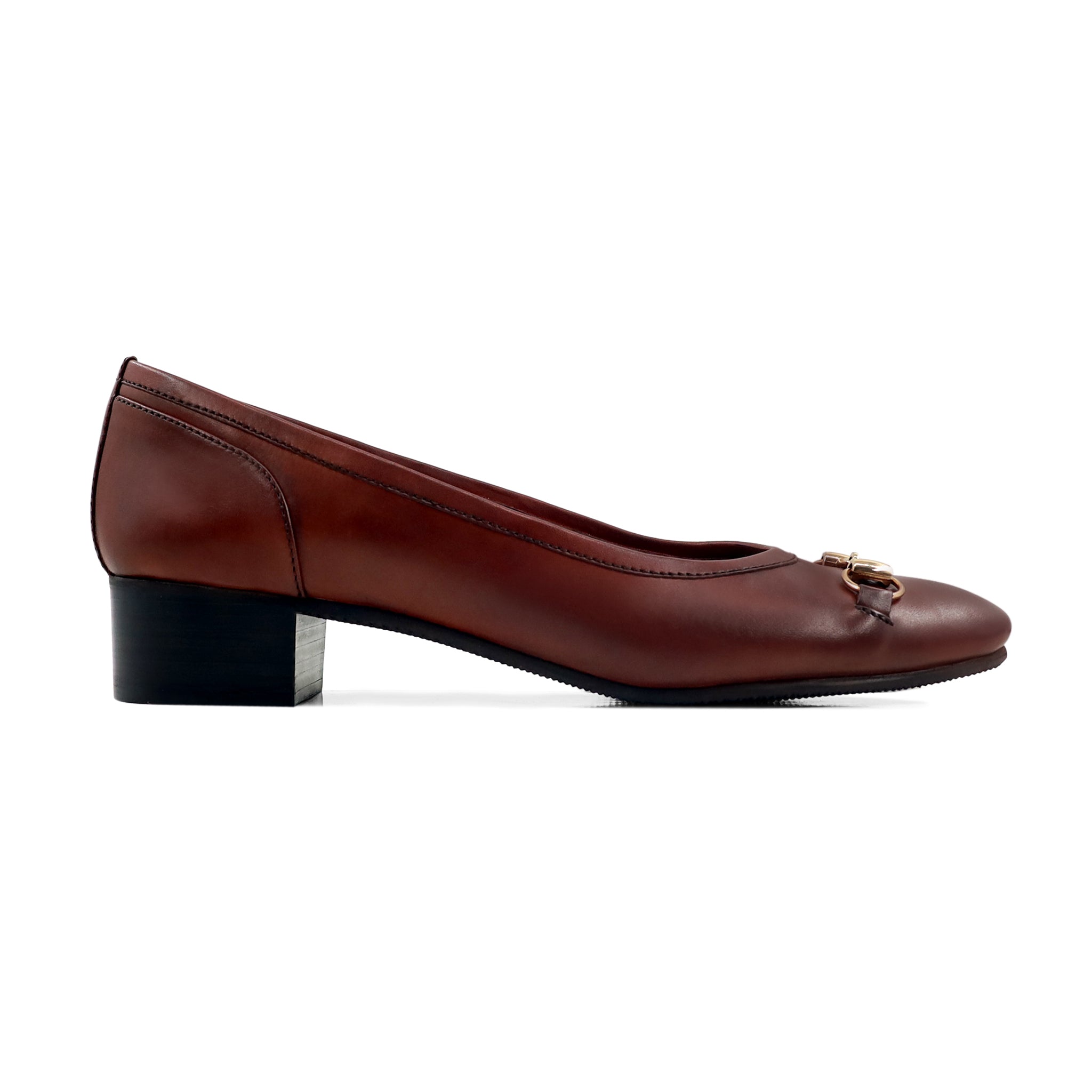 Damita -  Women's Reddish Brown Calf Leather Heel