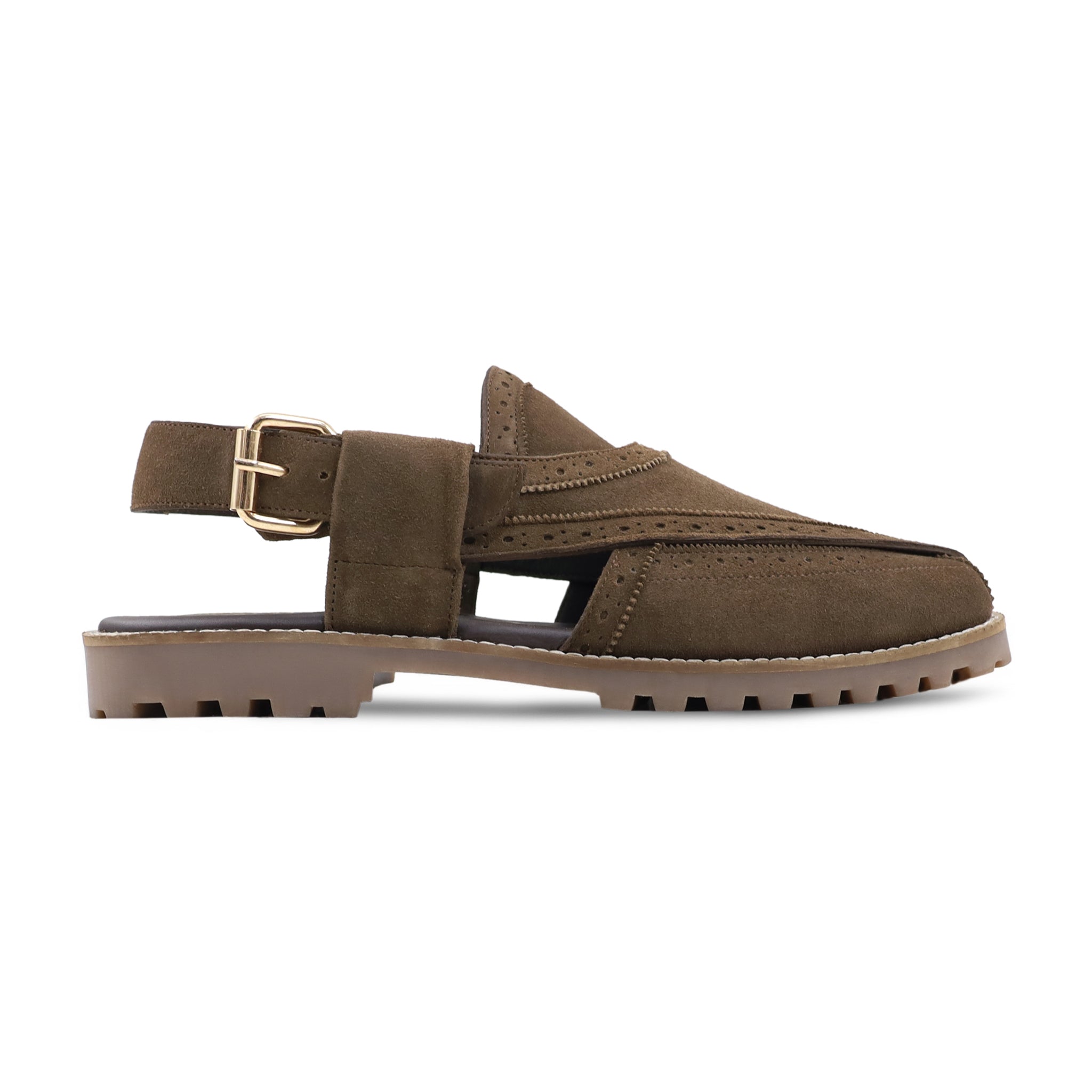 Kane - Men's Dark Brown Kid Suede Sandal