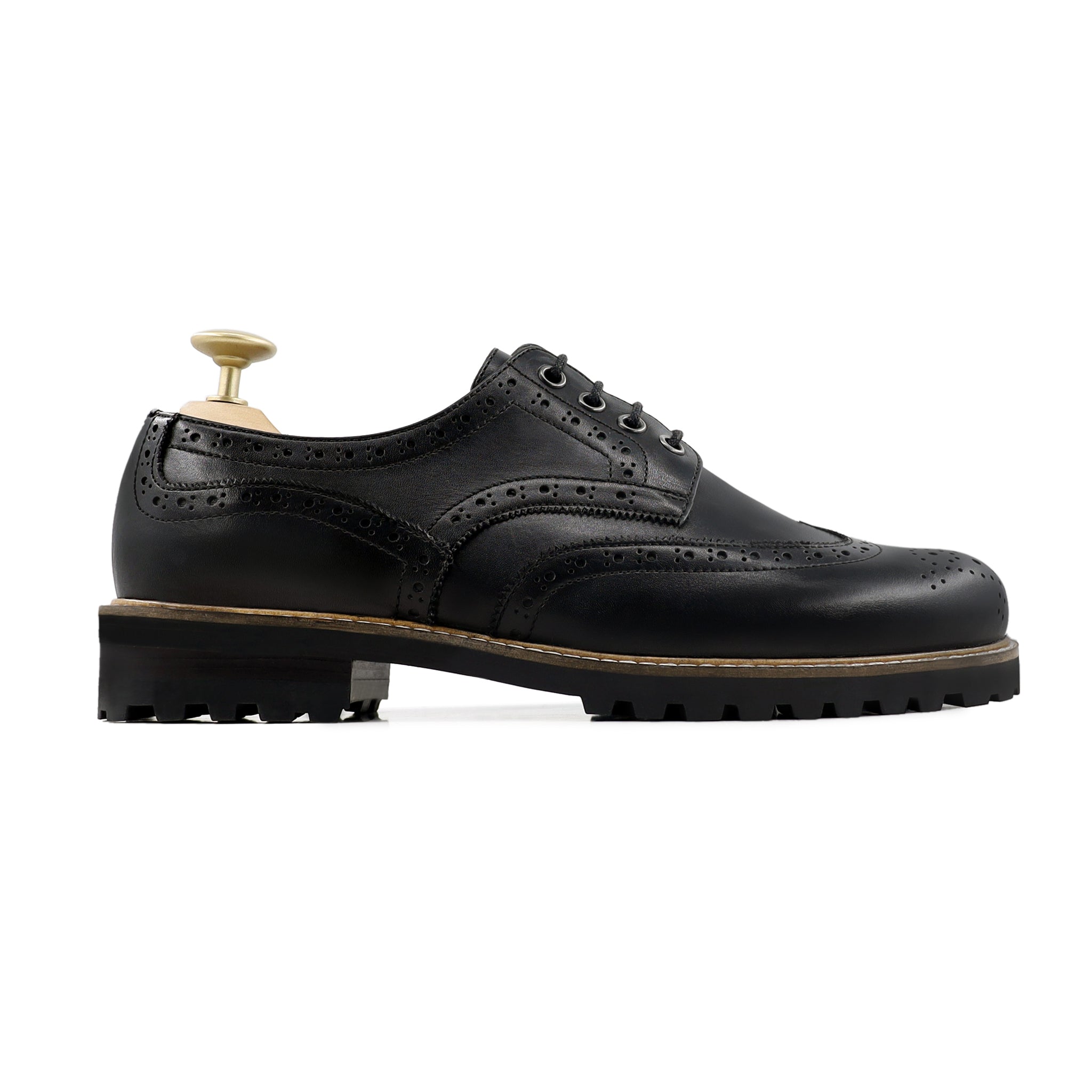 Foster - Men's Black Calf Leather Derby Shoe