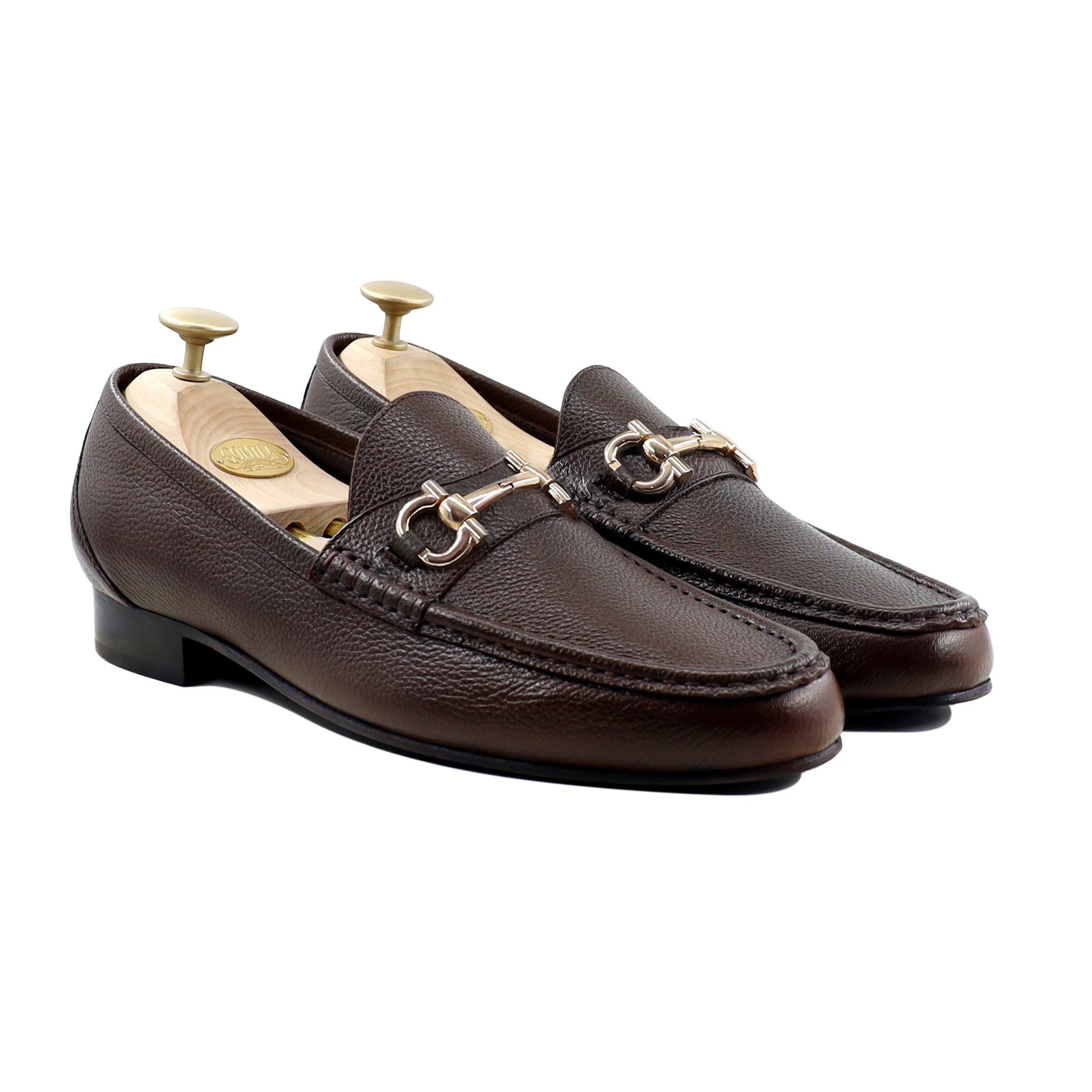 Arzak - Men's Dark Brown Pebble Grain Leather Loafer