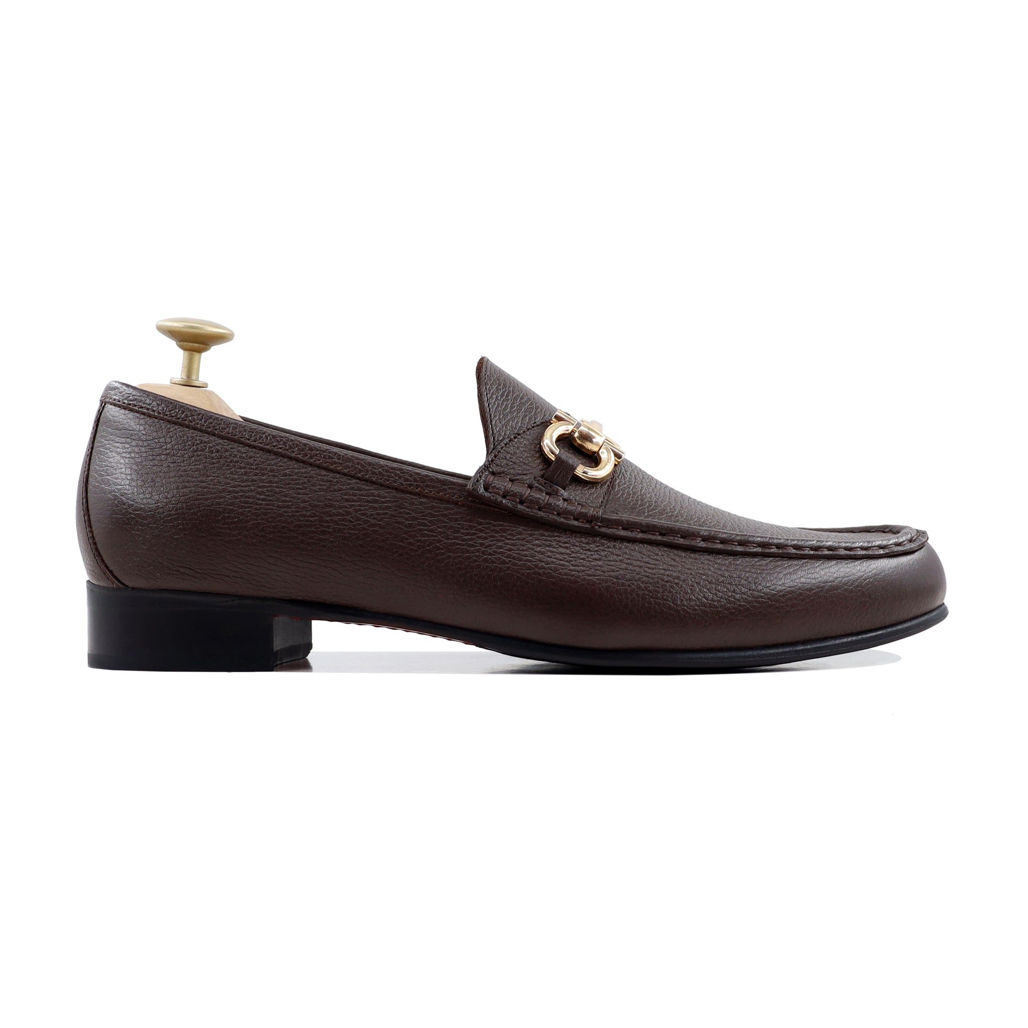 Arzak - Men's Dark Brown Pebble Grain Leather Loafer