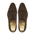 Rhodes - Men's Dark Brown Kid Suede Oxford Shoe