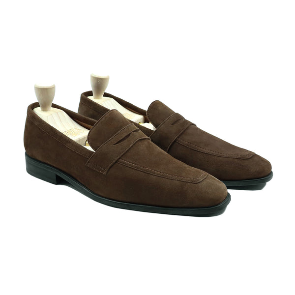 Pique - Men's Dark Brown Kid Suede Loafer