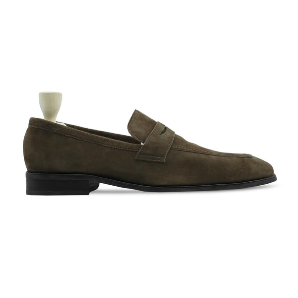 Pique - Men's Dark Brown Kid Suede Loafer