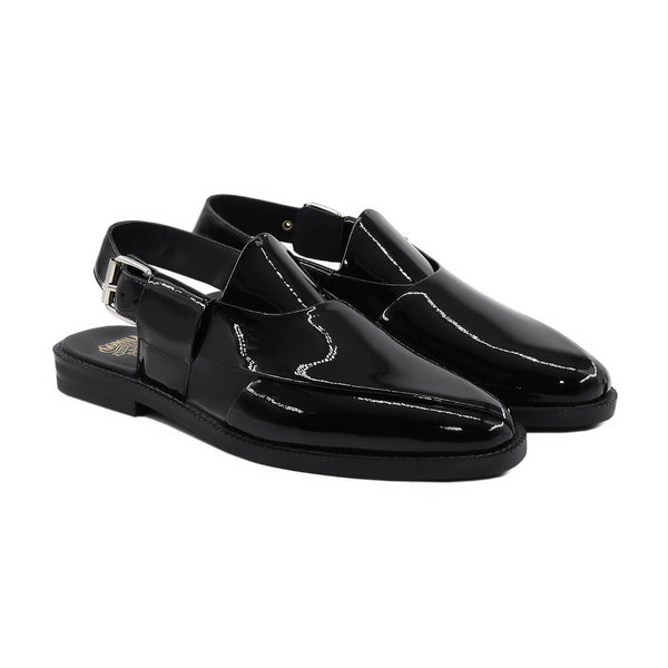 Vinton - Men's Black Patent Leather Sandal