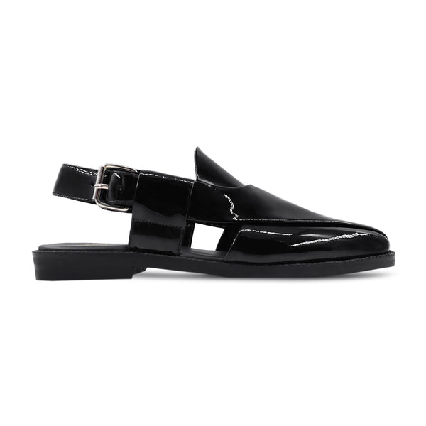 Vinton - Men's Black Patent Leather Sandal