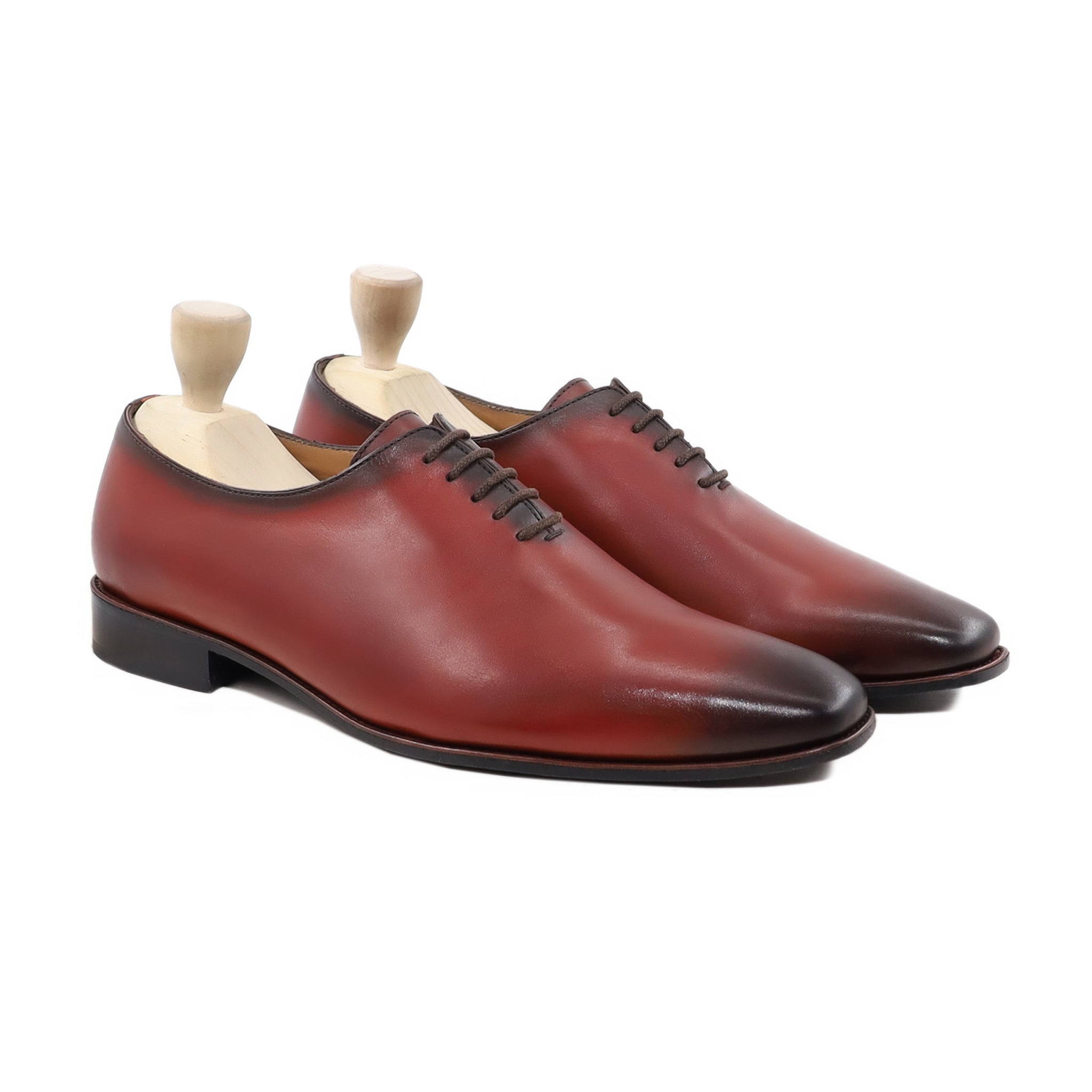 Ason - Men's Burnished Oxblood Calf Leather Wholecut Shoe