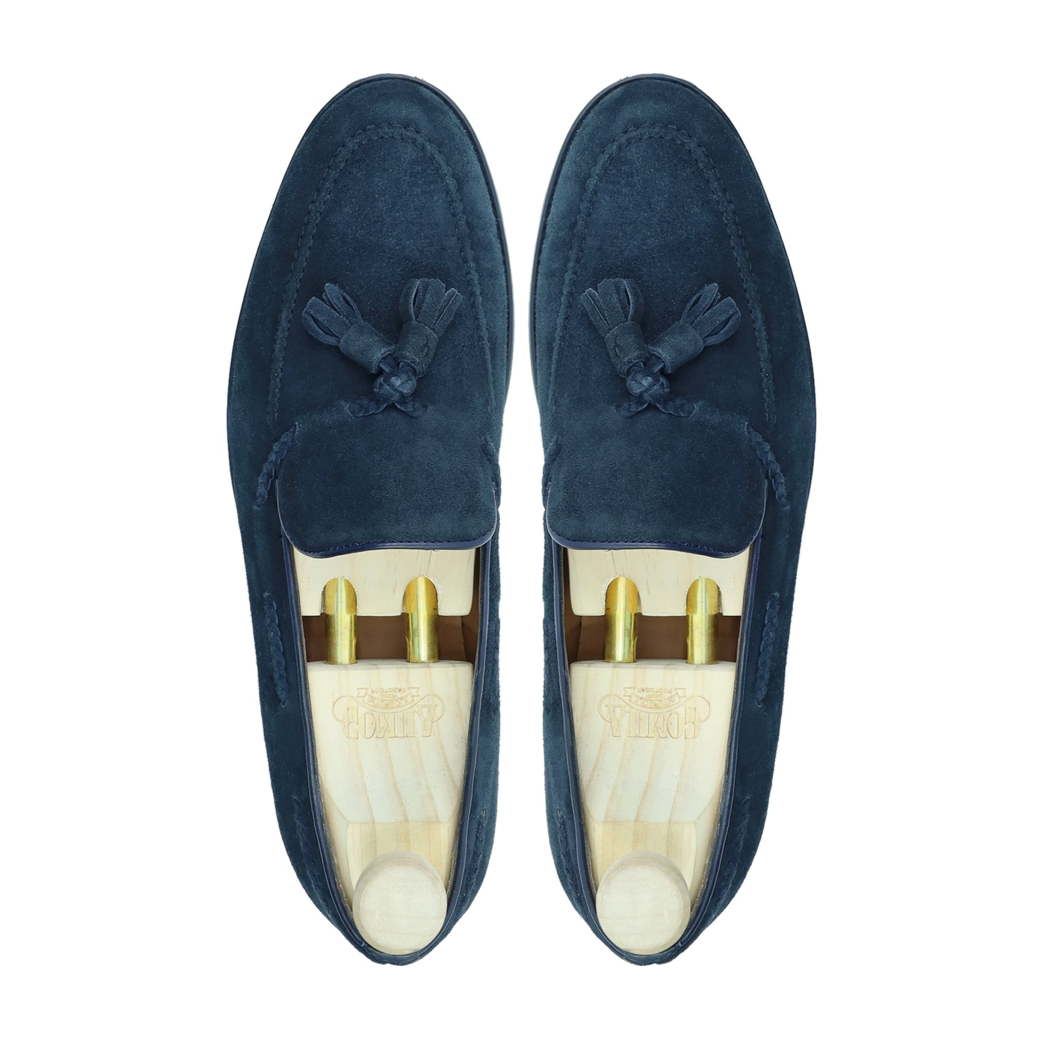 Timore - Men's Navy Blue Kid Suede Loafer