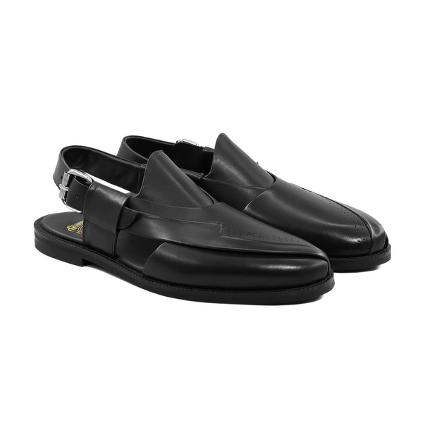 Aitorn - Men's Black Calf Leather Sandal