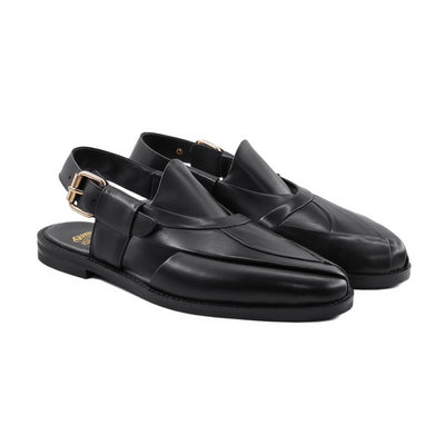 Jarvis - Men's Black Calf Leather Sandal