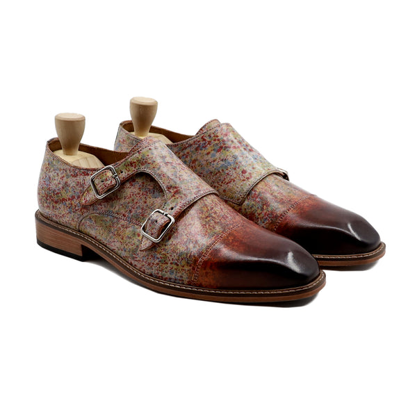 Emilio - Men's Multicolor Calf Leather Double Monkstrap