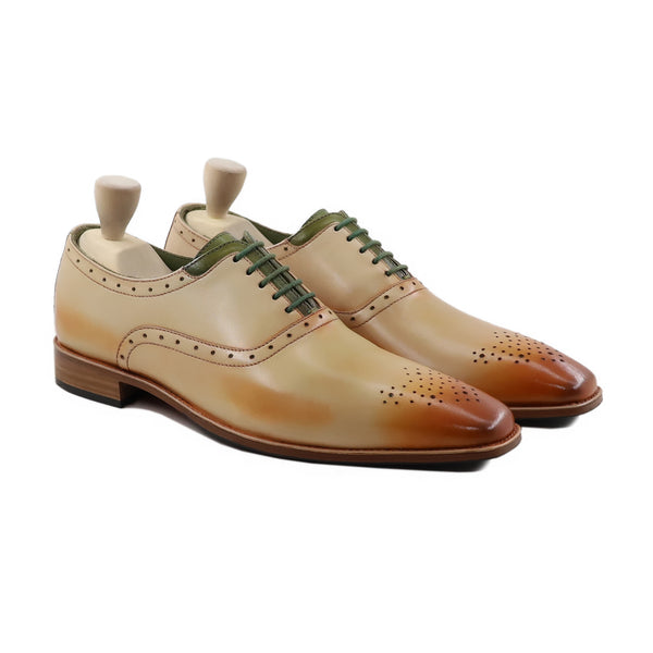 Ashby - Men's Burnished Tan Beige Calf Leather Oxford Shoe