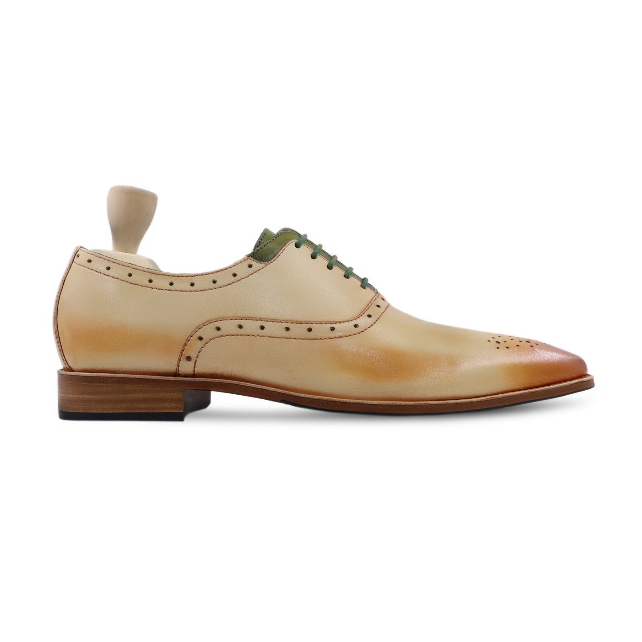 Ashby - Men's Burnished Tan Beige Calf Leather Oxford Shoe