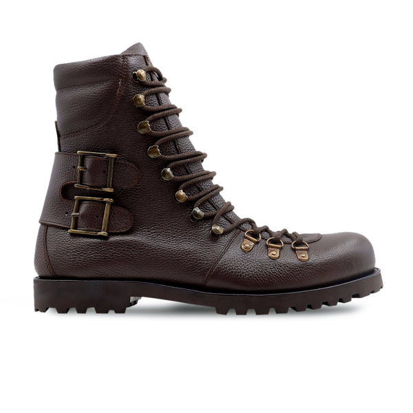 Fontan - Men's Dark Brown Pebble Grain Leather Boot