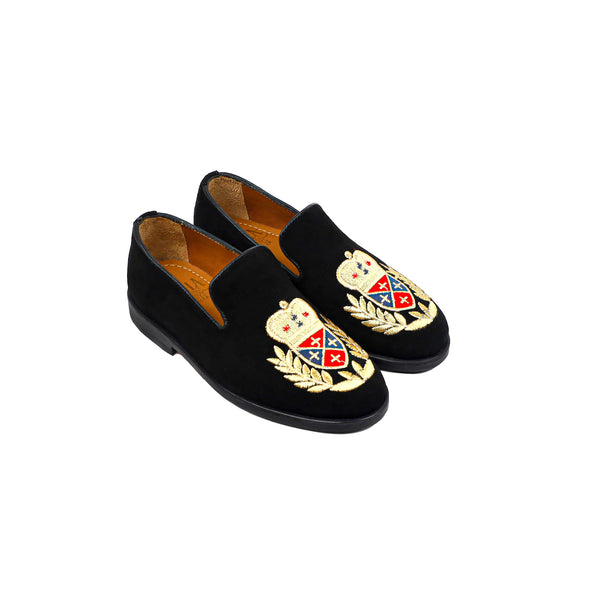 Rovio - Kid's Black Kid Suede Loafer (5-12 Year's Old)