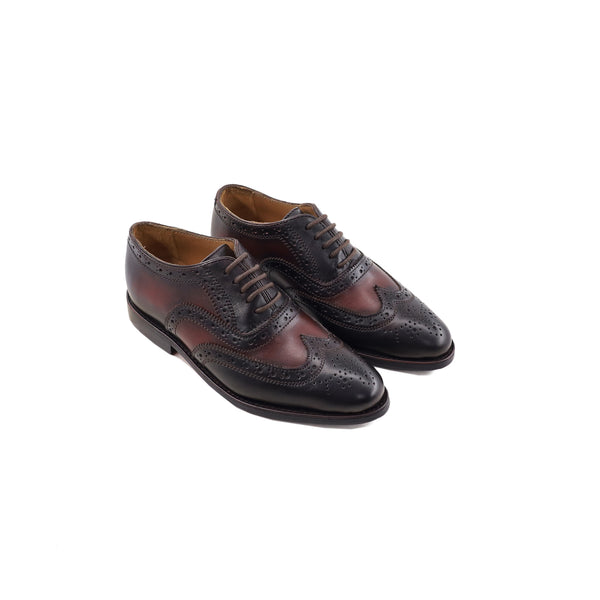 Armida - Kid's Dark Brown and Oxblood Calf Leather Oxford Shoe (5-12 Year's Old)