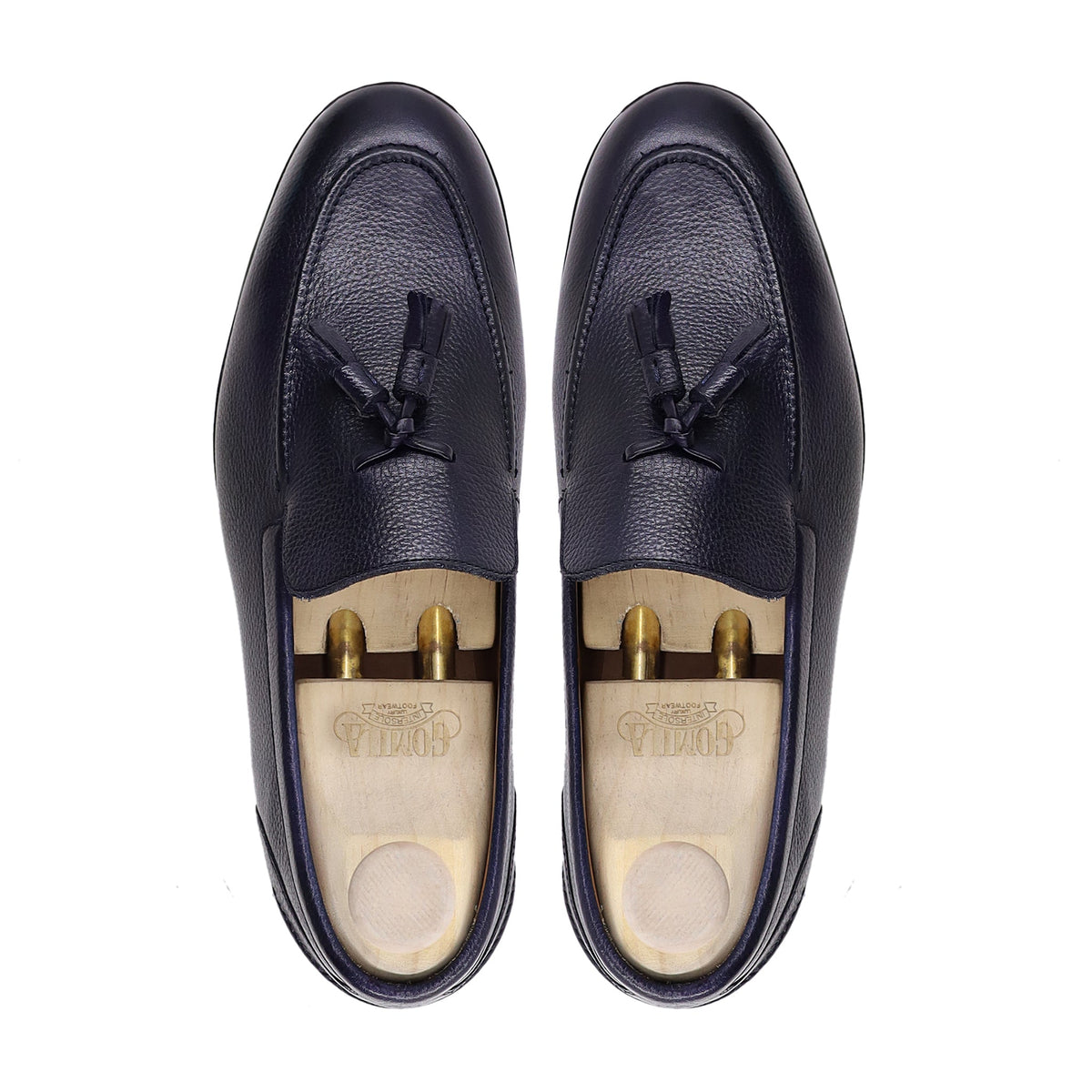Arnet - Men's Dark Blue Pebble Grain Leather Loafer