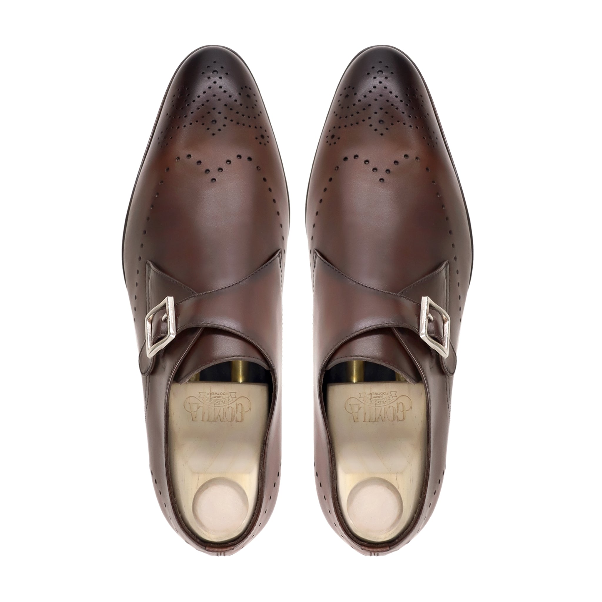 Arnold - Men's Burnished Brown Calf Leather Single Monkstrap