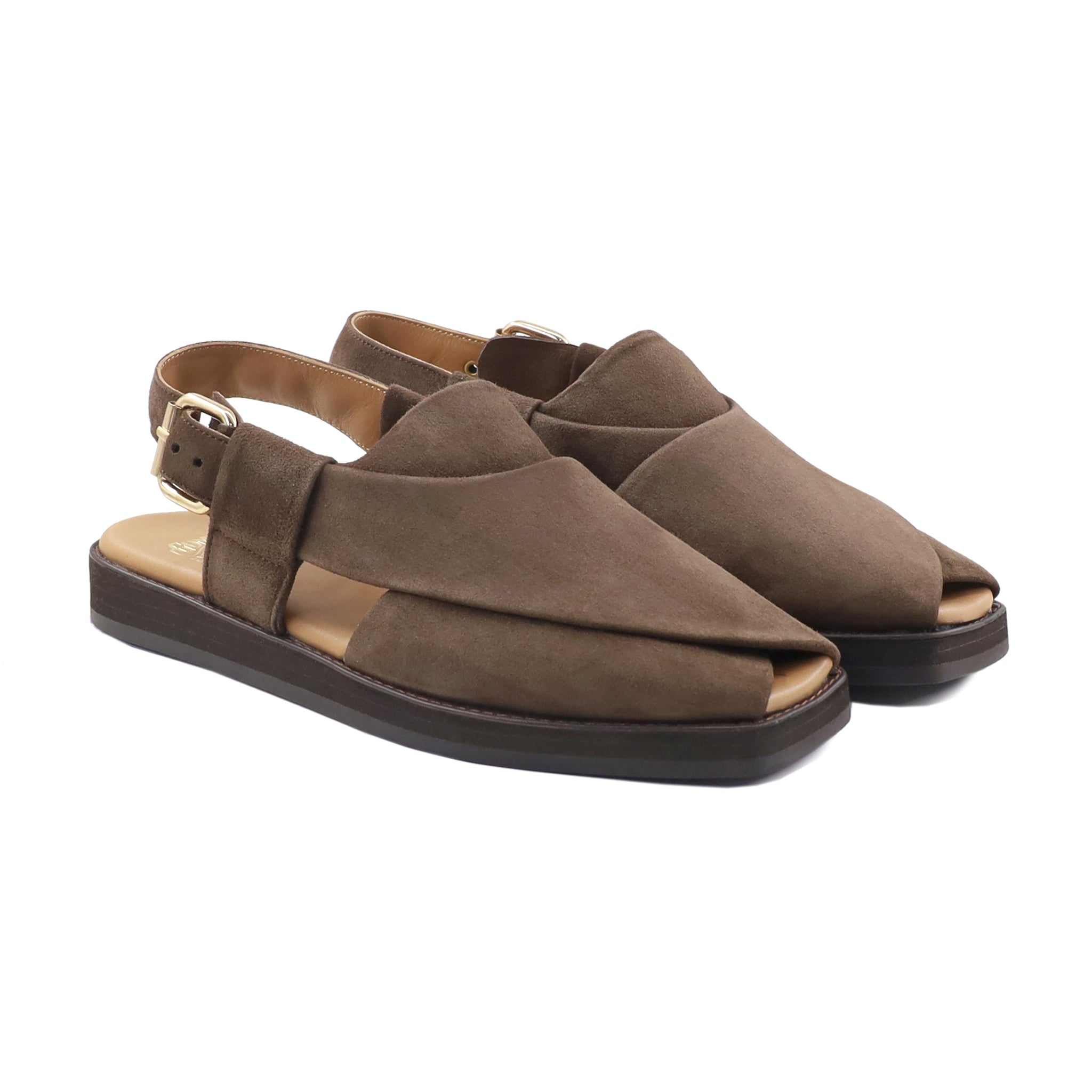 Arkie - Men's Light Brown Kid Suede Sandal