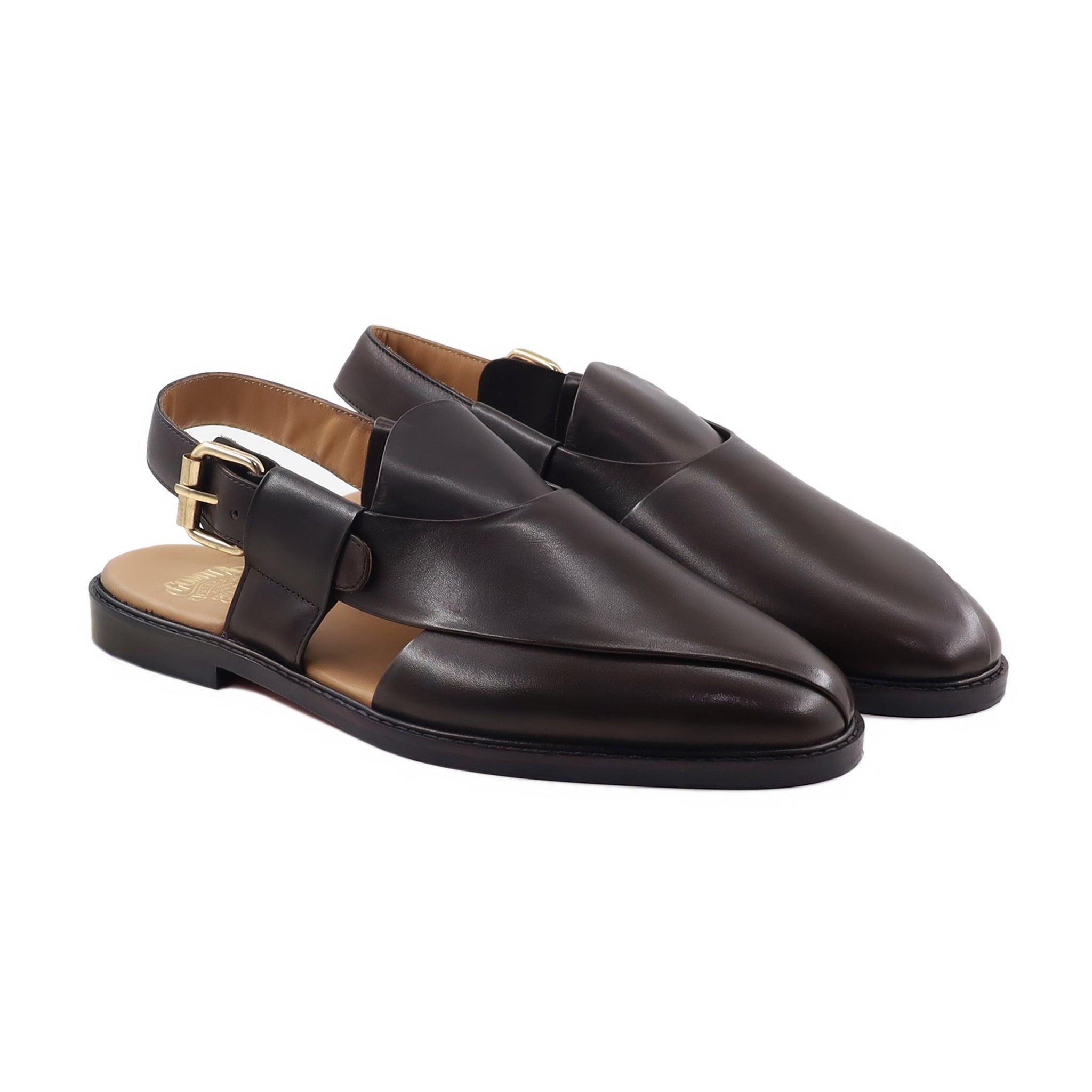 Genghis - Men's Dark Brown Calf Leather Sandal