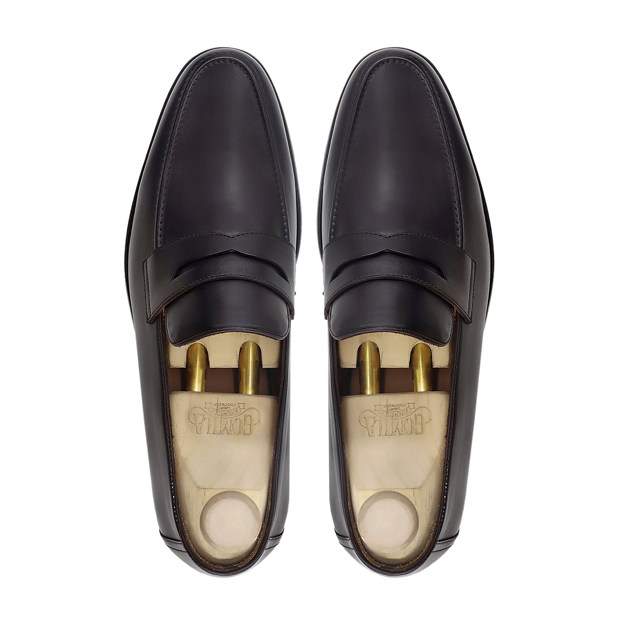 Lizan - Men's Dark Brown Calf Leather Loafer