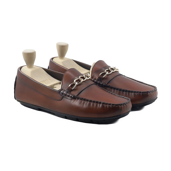 Aifal - Men's Brown Calf Leather Driver Shoe