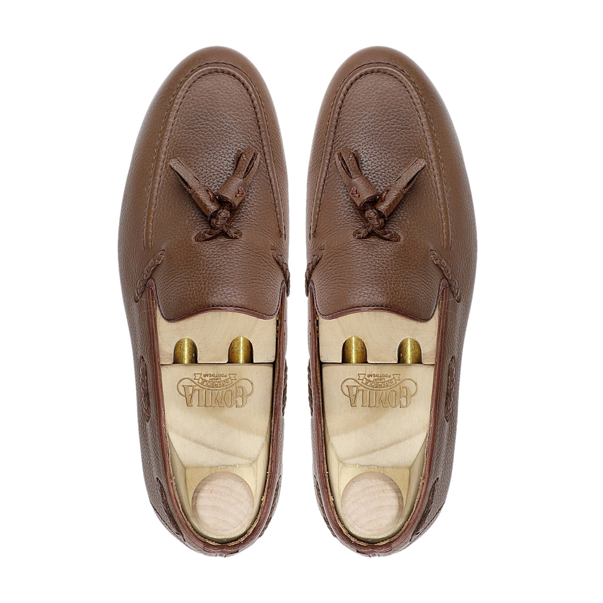 Nibol - Men's Brown Pebble Grain Leather Loafer
