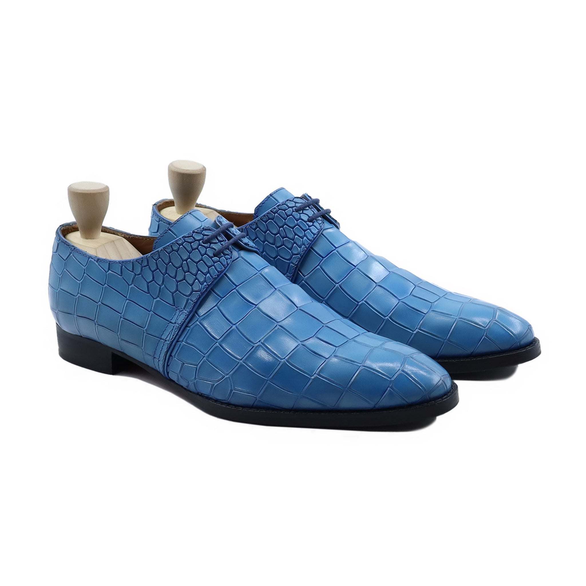 Kosti - Men's Blue Calf Leather Derby Shoe