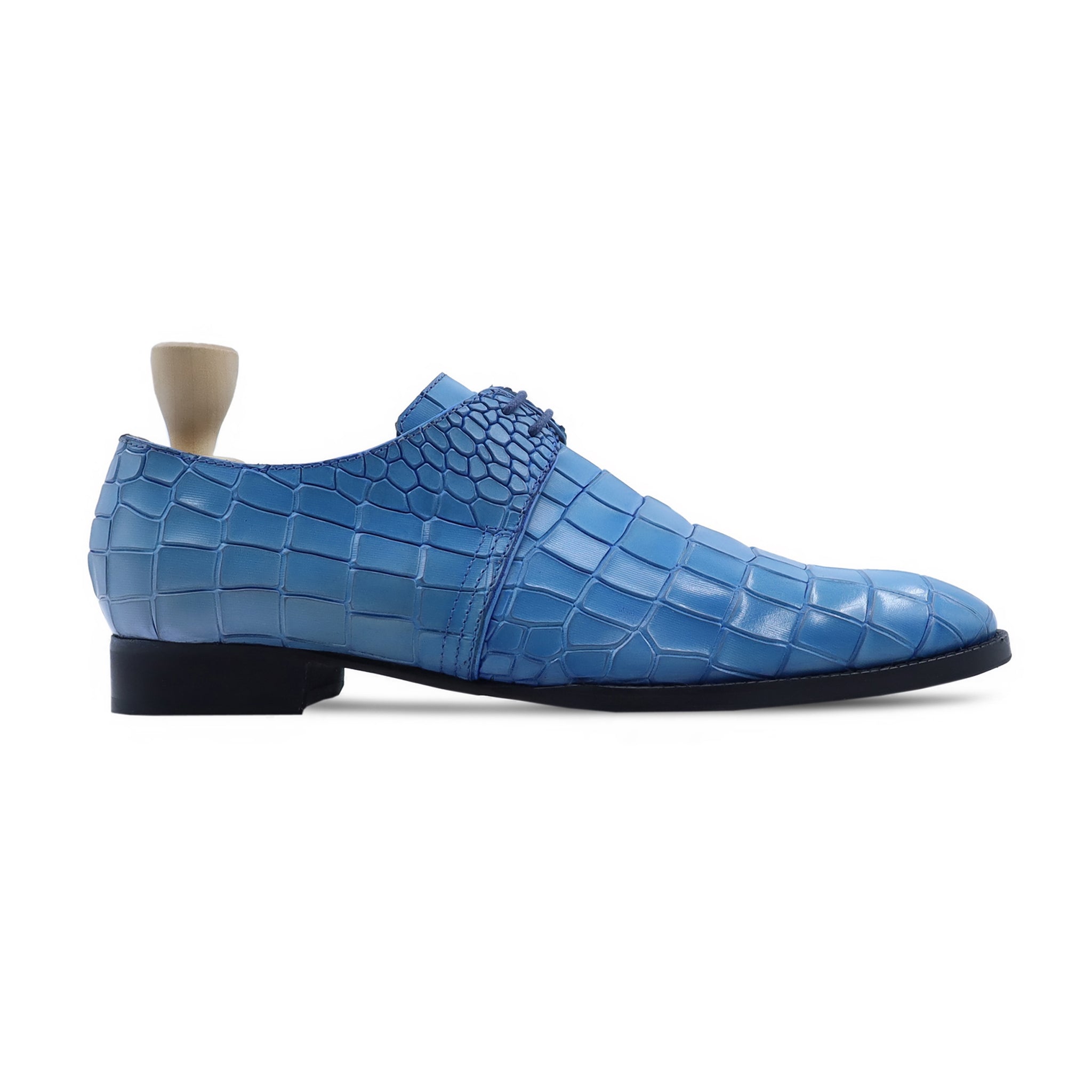 Kosti - Men's Blue Calf Leather Derby Shoe